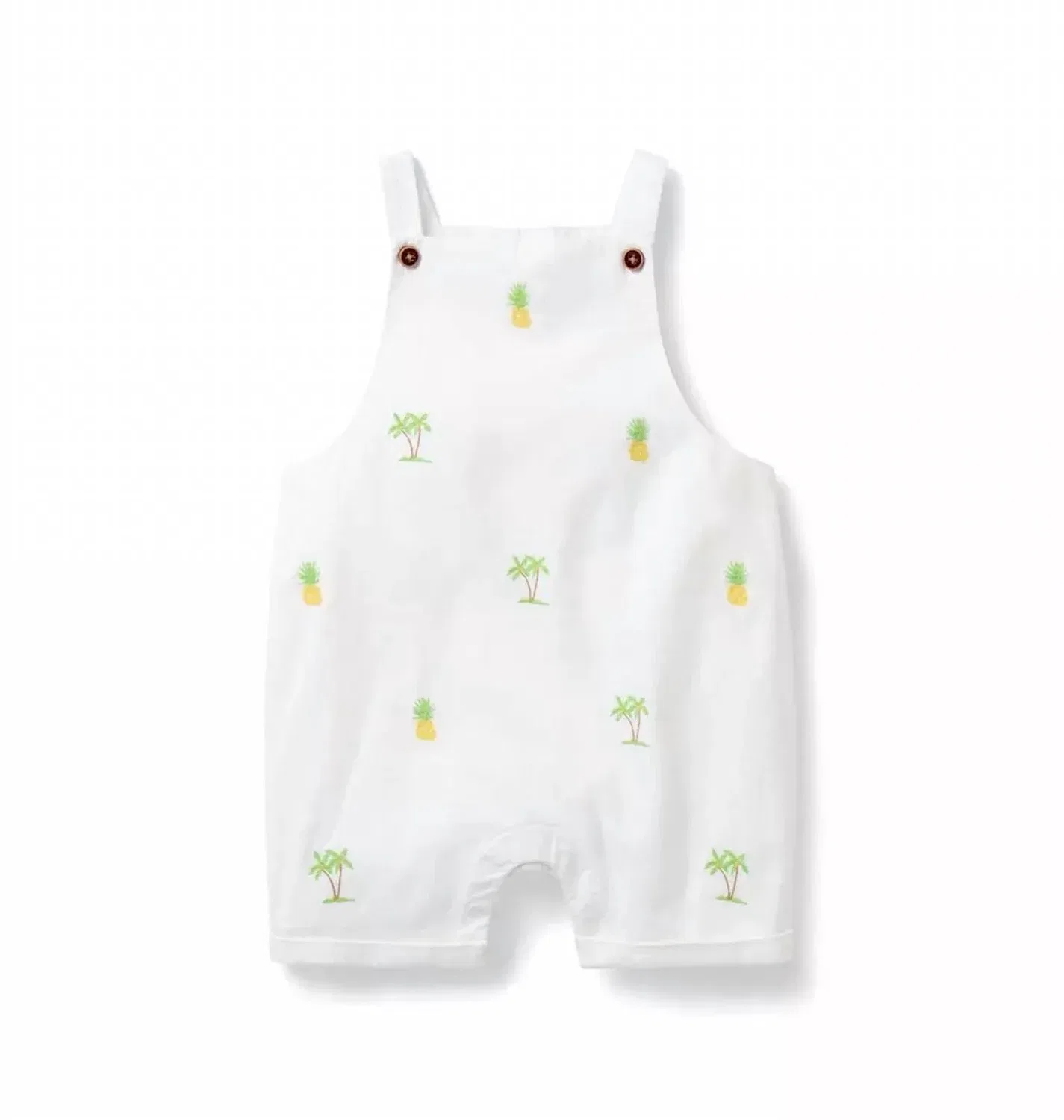 Детский комбинезон с вышивкой Pineapple Palm Knot Overall Janie and Jack, White