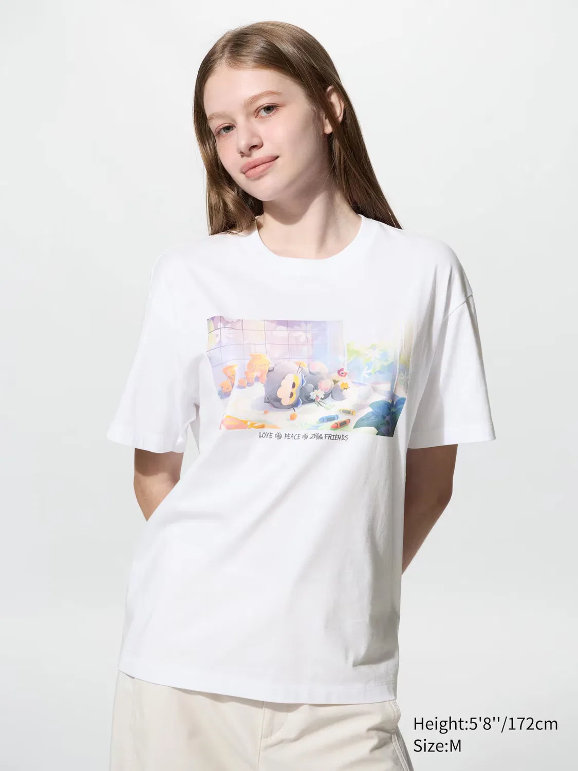 Футболка Uniqlo Zo&Friends ut, с графическим принтом, белый