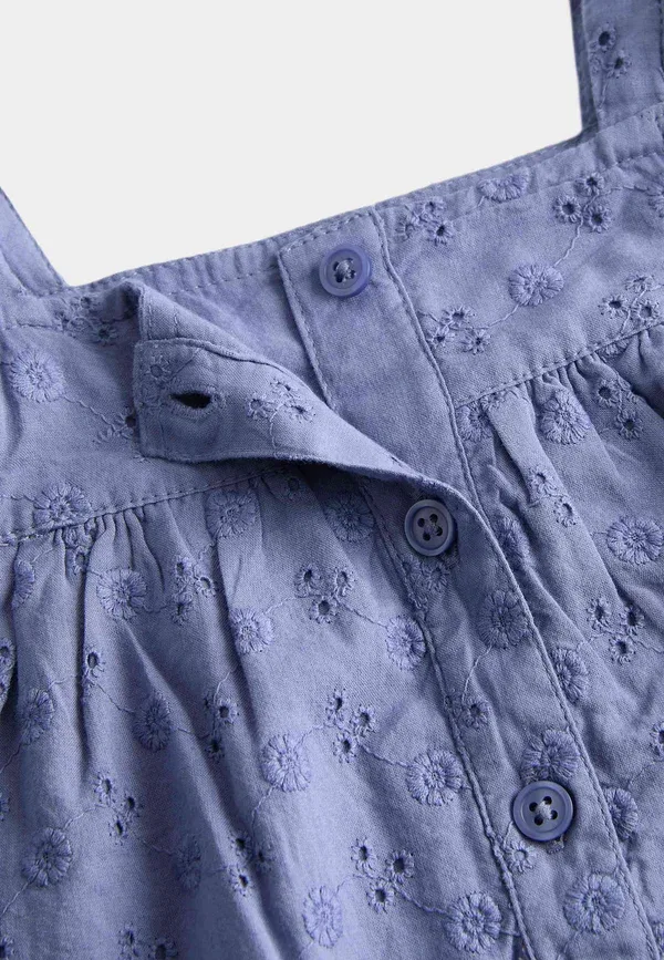 Комбинезон хлопковый Broderie Marks & Spencer, синий — фото 2