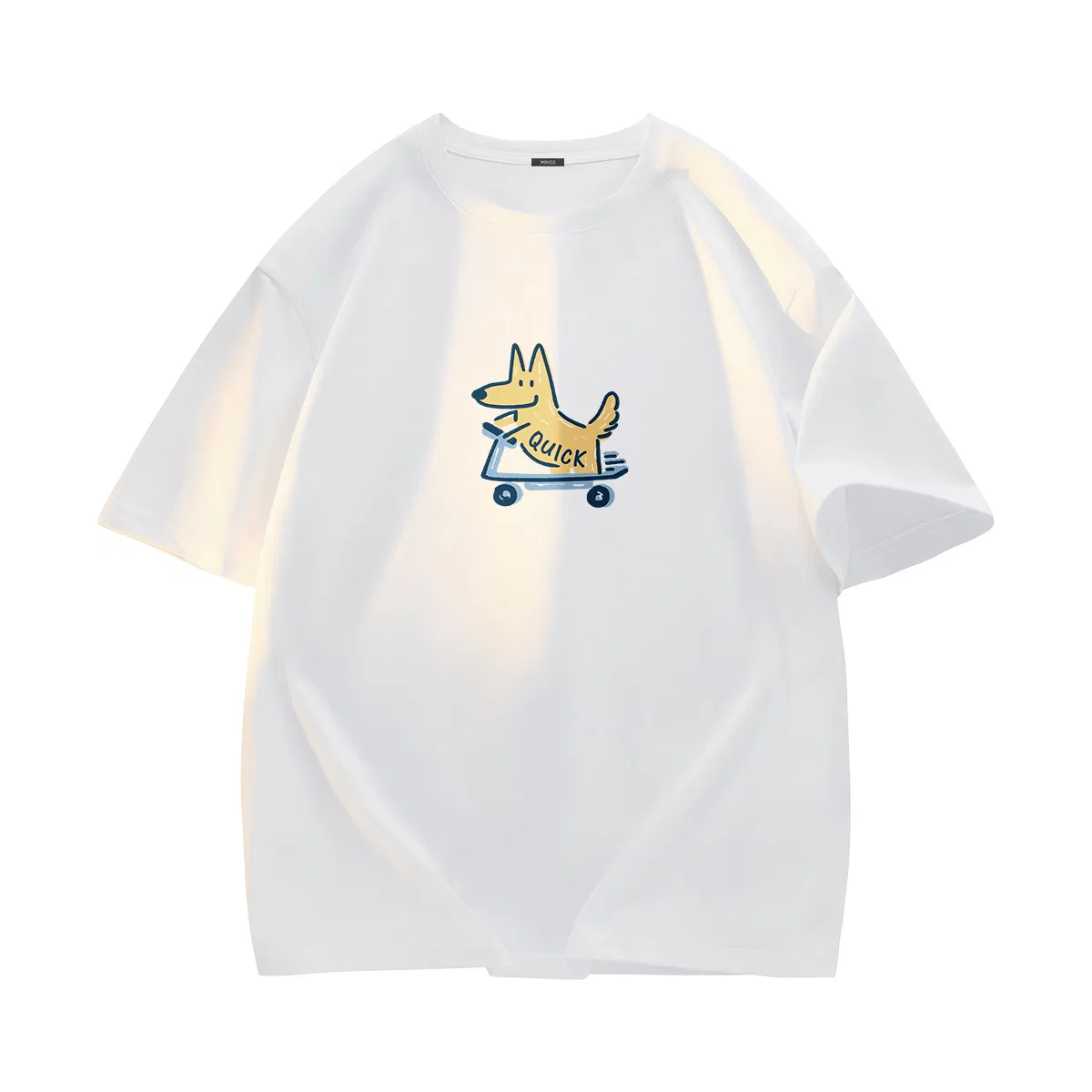 Детская футболка с принтом Wind-Chasing Puppy Center Logo MINISO, White