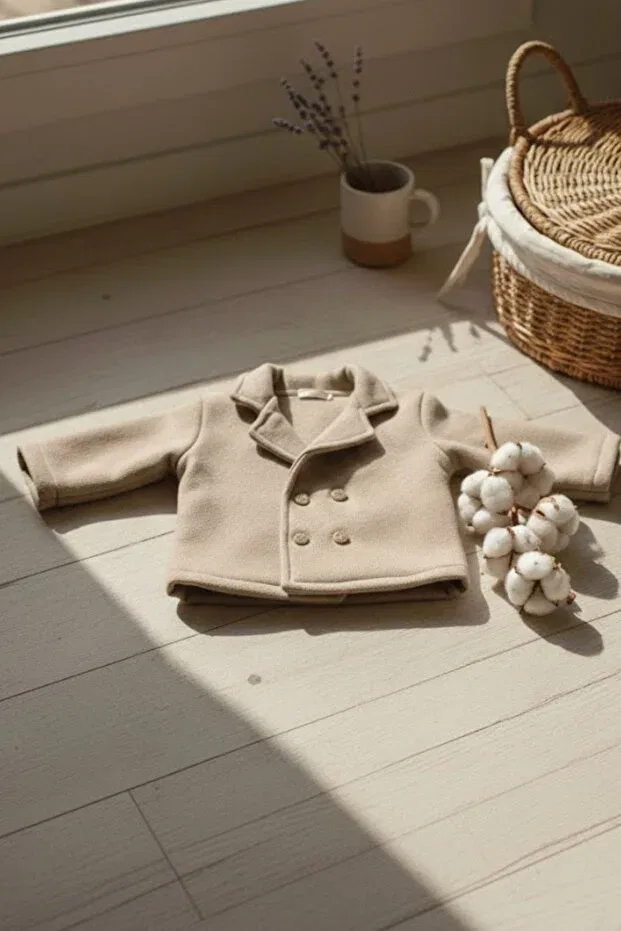 Детское пальто для девочек вязаное Unisex baby knitted jacket Babyilay, Beige