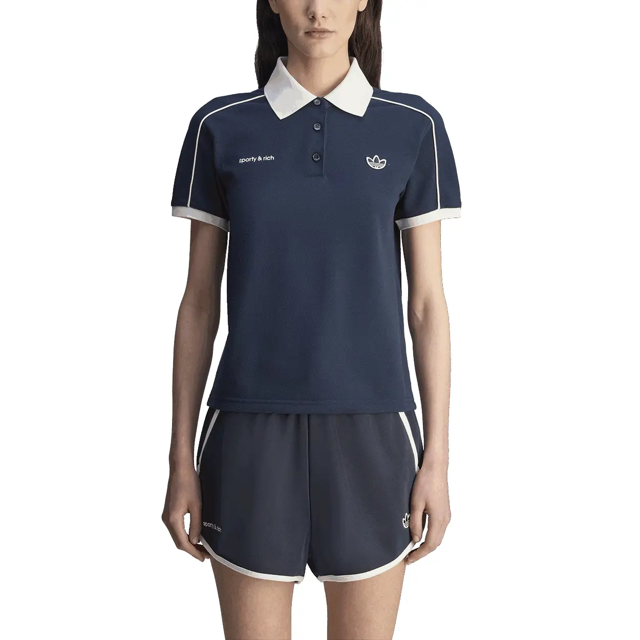 Спортивная футболка-поло Adidas Originals, темно-синий — фото 4