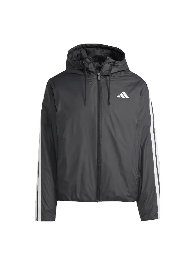 Куртка утепленная с капюшоном Essentials climawarm 3-stripes Adidas, черный