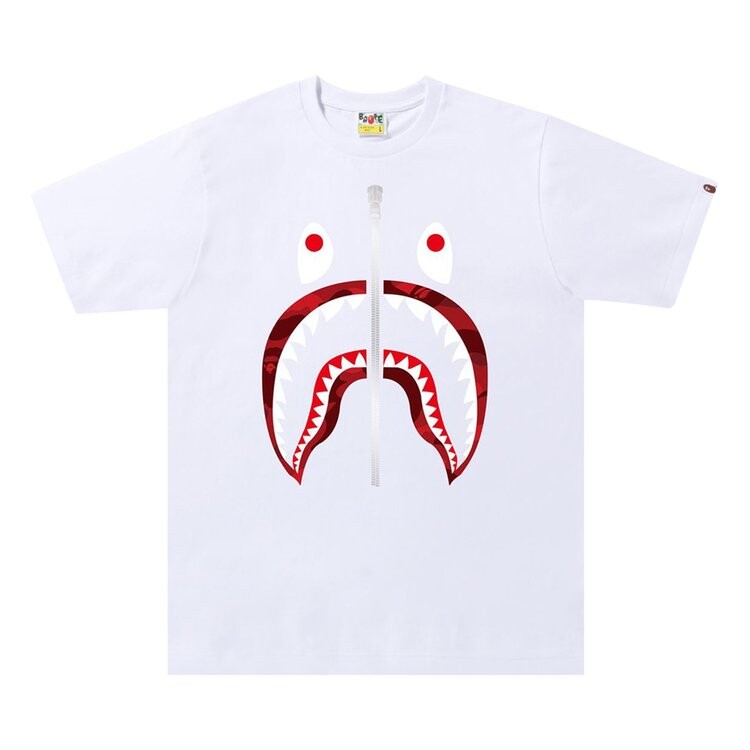 

Футболка BAPE Color Camo Shark Tee 'White/Red', белый