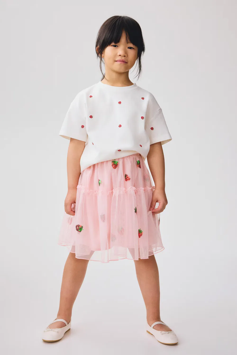 Юбка из тюля с пайетками H&M, Hellrosa/Erdbeeren
