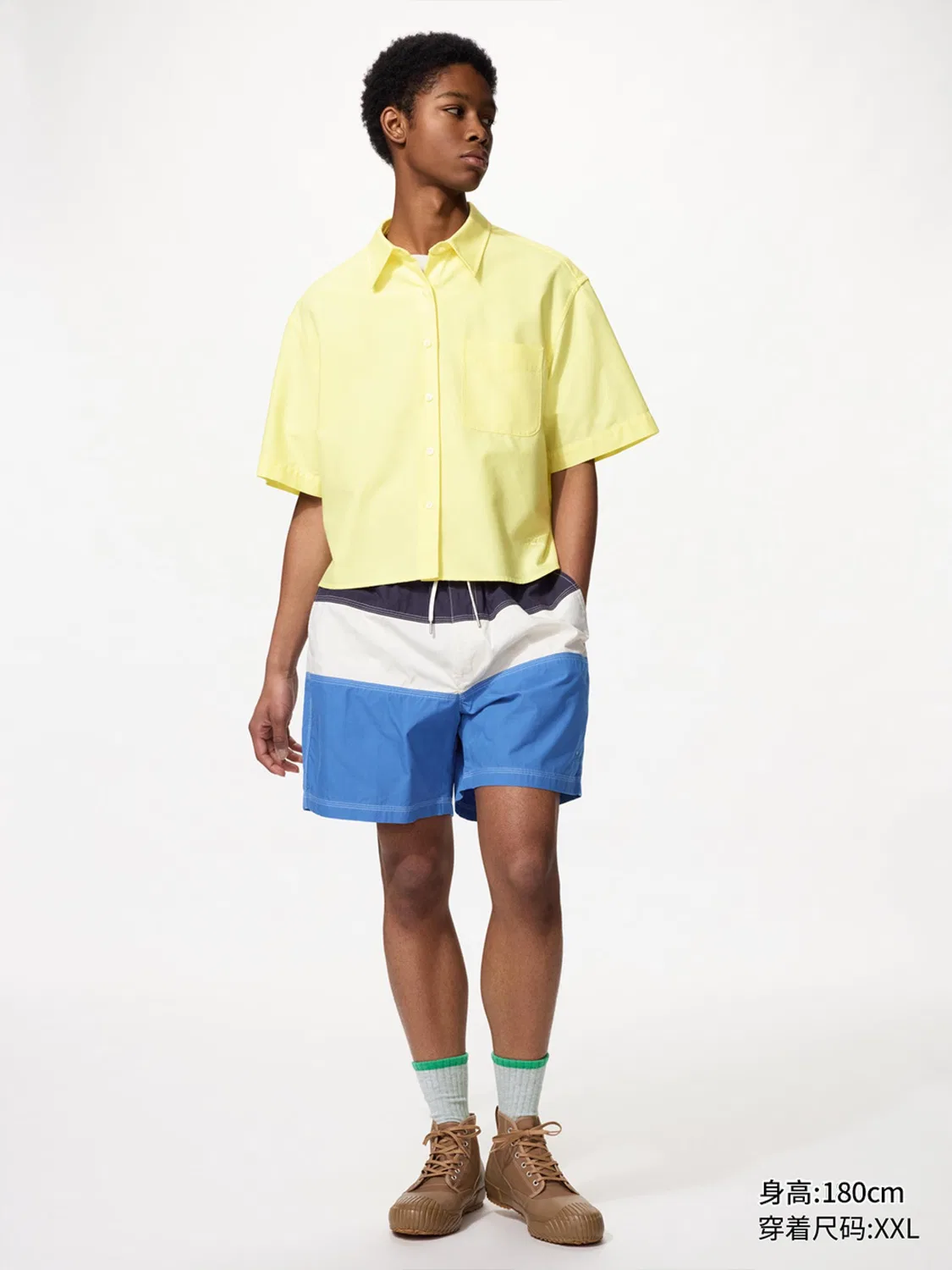 Рубашка из оксфордской ткани с коротким рукавом Uniqlo, розовая — фото 4