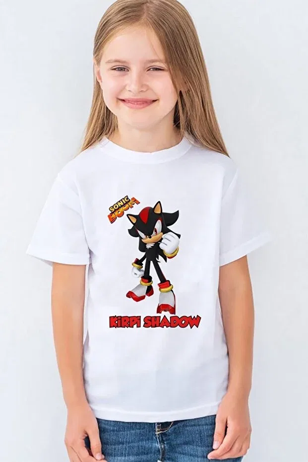 Детская футболка с принтом Sonic Boom Shadow The Hedgehog Kids T-Shirt Morinna Im, Белый — фото 2