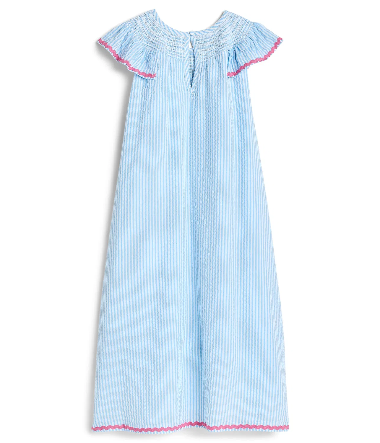 Платье Regan из жатой ткани (для маленьких и больших детей) Vineyard Vines Kids, Seersucker-Jake Blue — фото 2