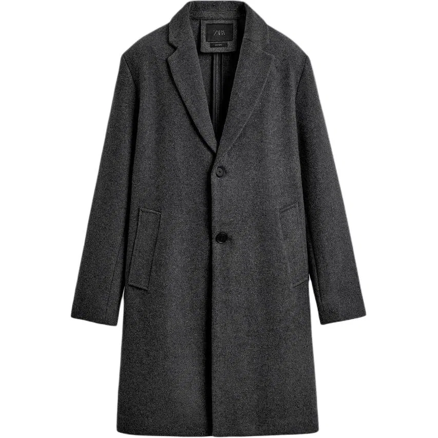 Мужское пальто с воротником-стойкой Moderate, ZARA, Gray