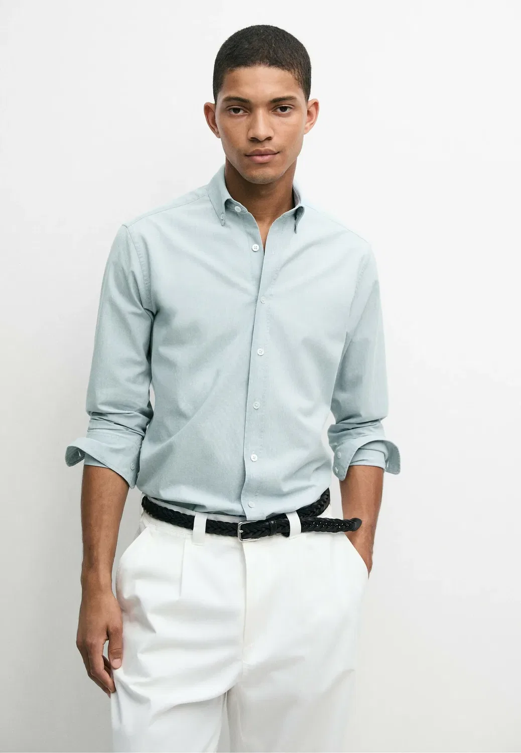 Классическая рубашка Massimo Dutti, Light Blue