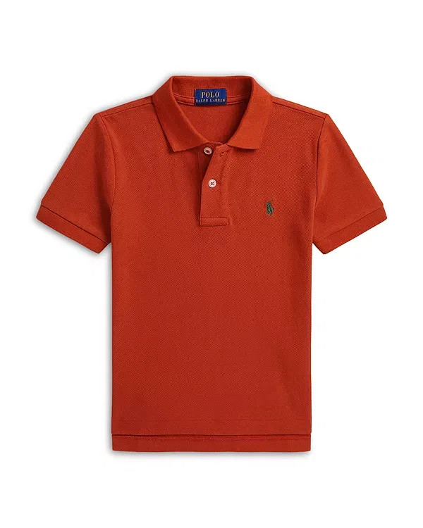 Детское поло для мальчиков с коротким рукавом Ralph Lauren, Varsity Orange