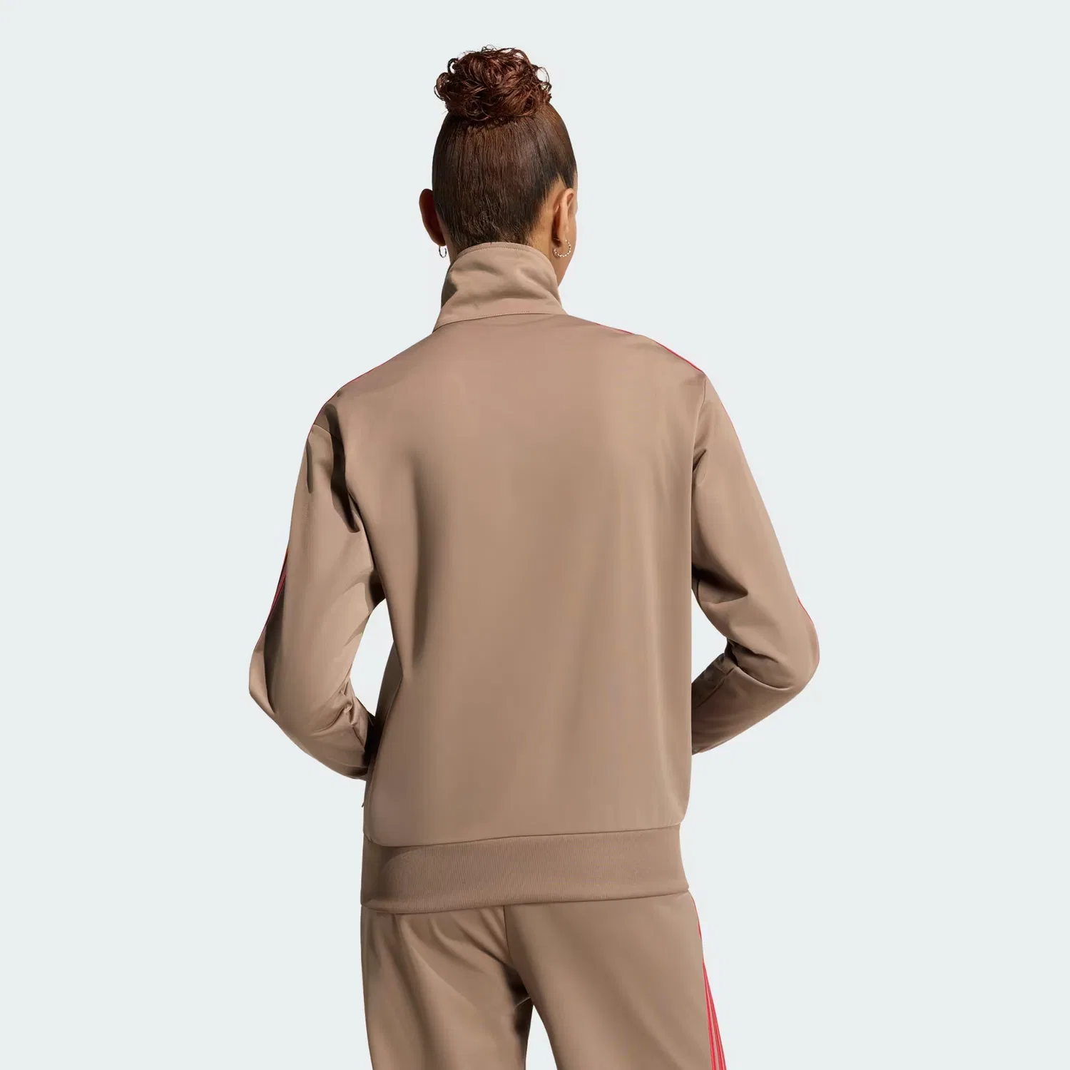 Женская олимпийка свободного кроя Firebird Track Top Loose Adidas Originals, Khaki Six/Power Pink — фото 2