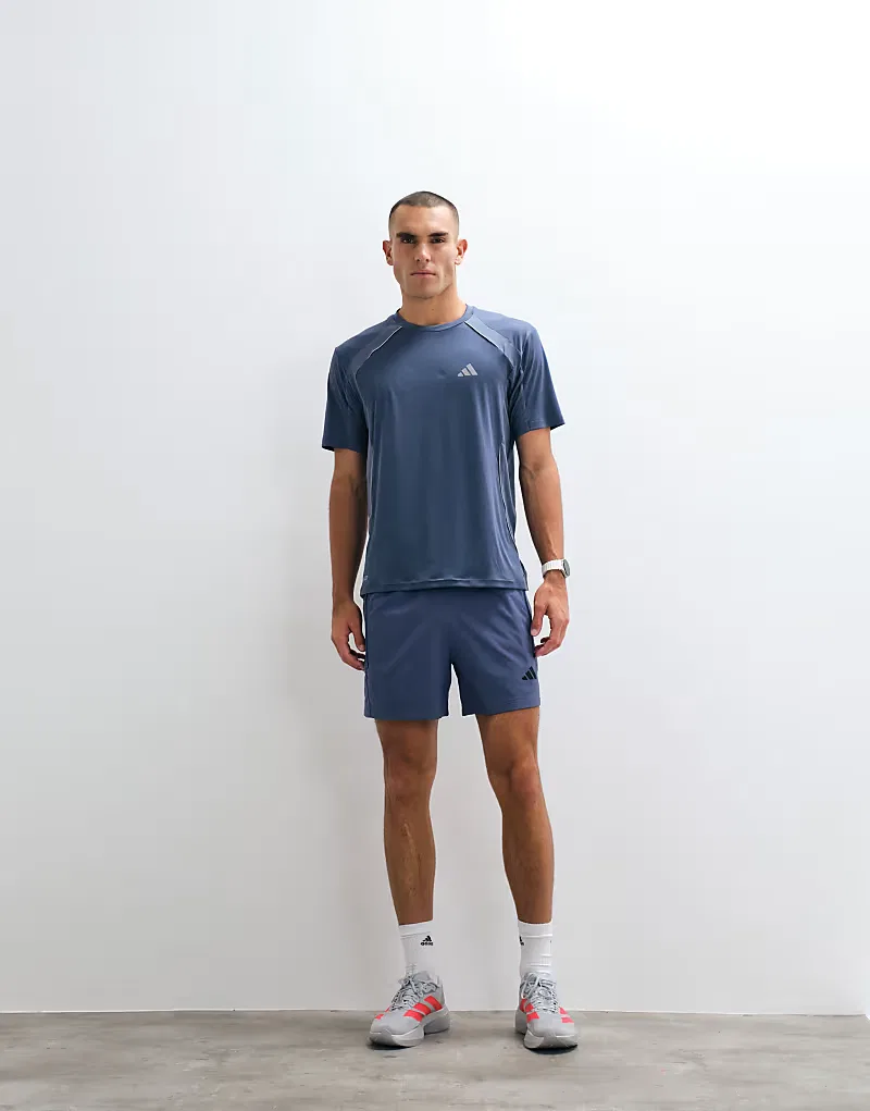 Технологическая тренировочная футболка Adidas, темно-синий — фото 4