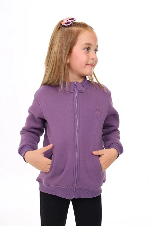 Детский кардиган для девочек с вышивкой Toontoy, Purple — фото 2