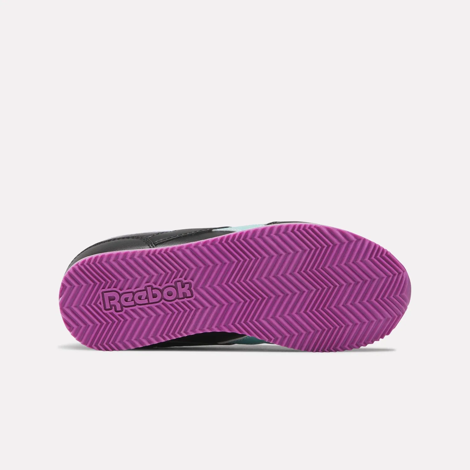 Детские кроссовки на шнуровке Reebok Classic, Black/Purplerave/Aiaqua — фото 4