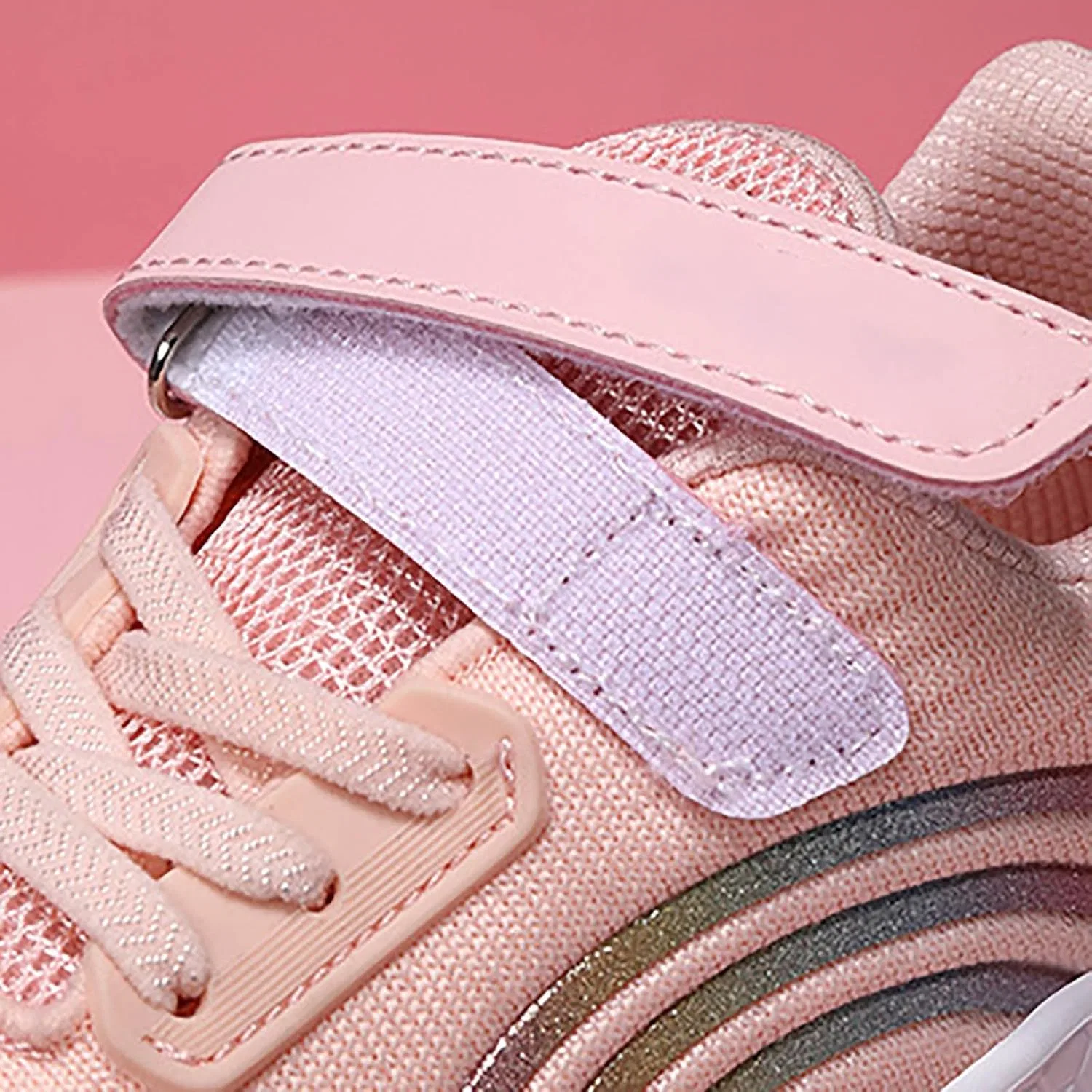 Детские кроссовки для девочек с дышащей сеткой, Pink — фото 4