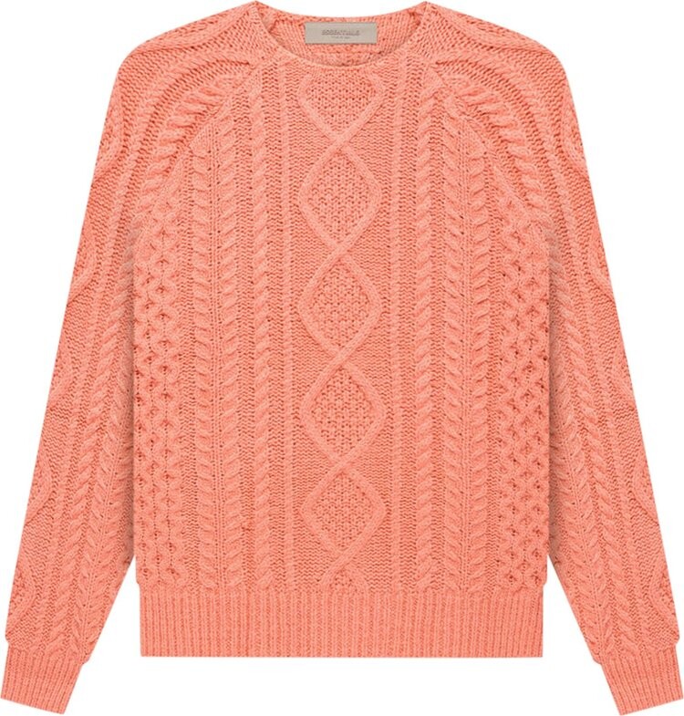 

Джемпер Fear of God Essentials Cable Knit 'Coral', оранжевый