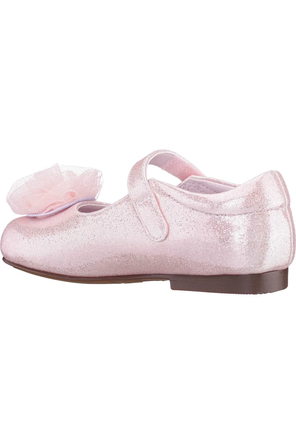 Детские туфли Мэри Джейн с розеткой Nina, Light Pink Shimmer — фото 2