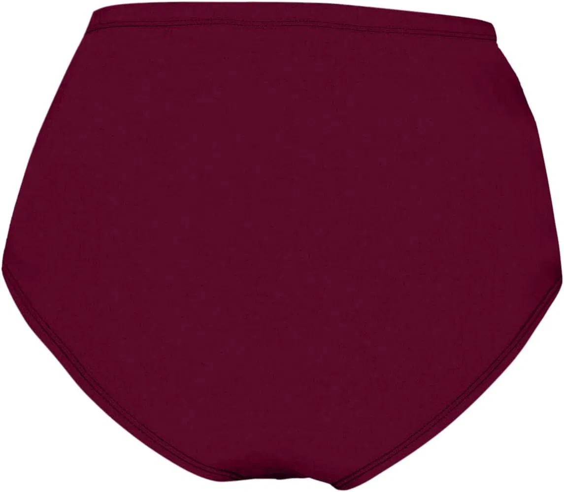 Женские высокие бикини-шорты с цветочным принтом, Wine — фото 2