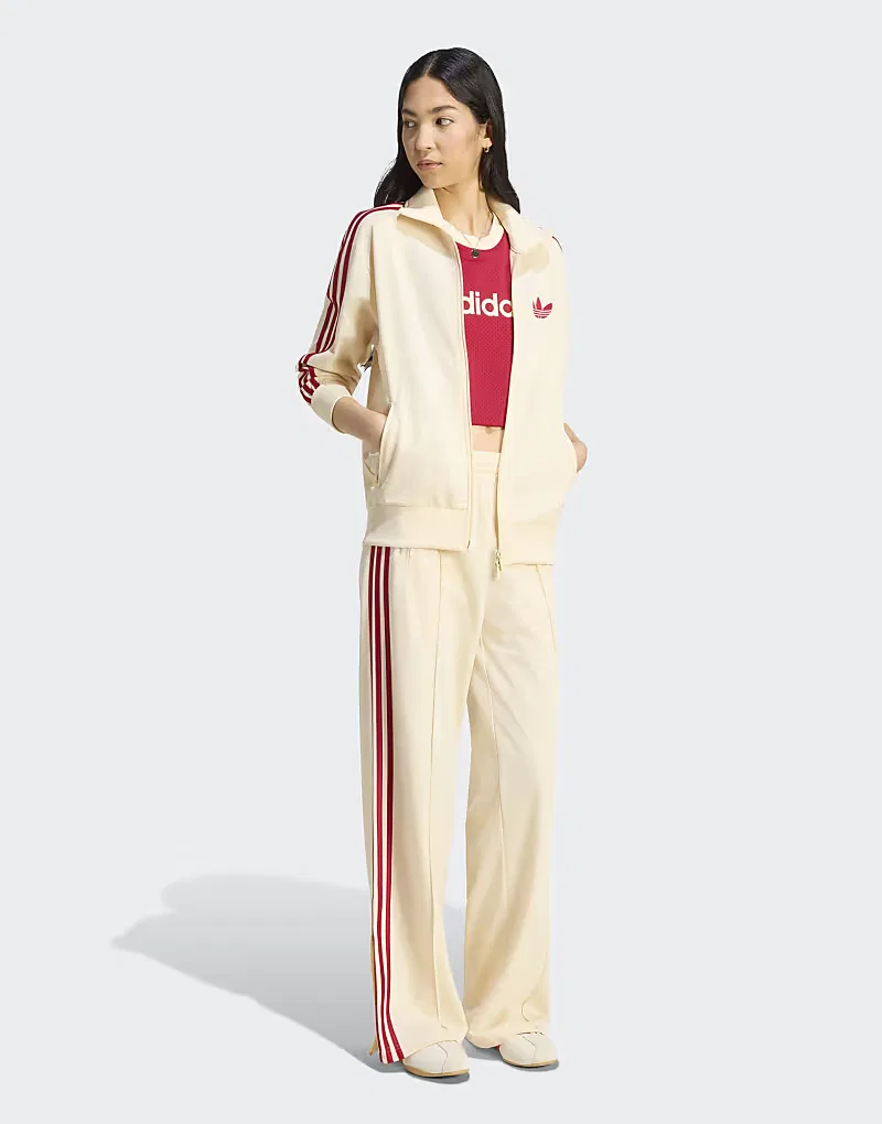 Спортивная куртка Adidas Originals Firebird свободного кроя, теплый ванильный цвет/Team Victory — фото 3