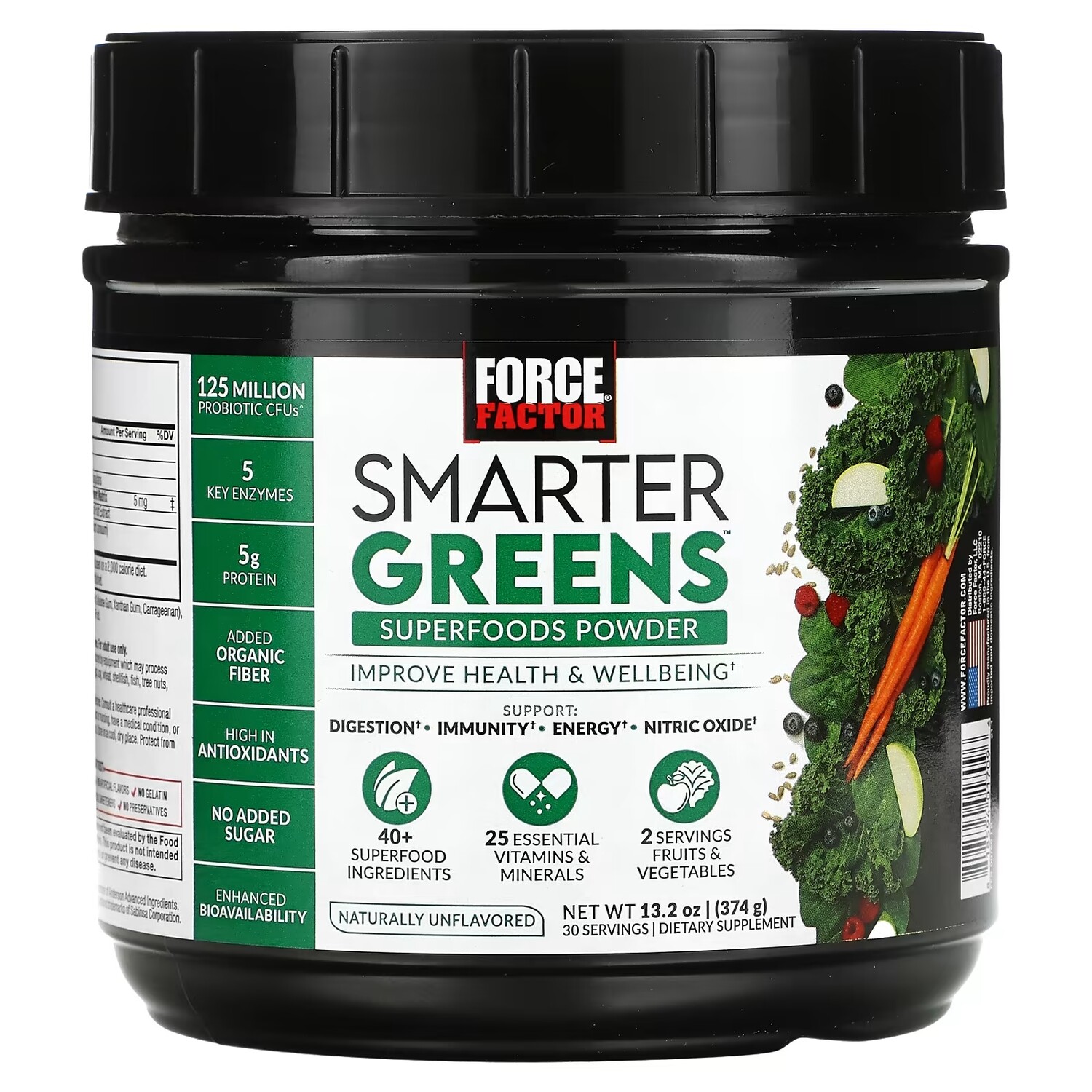 

Порошок без Добавок Force Factor Smarter Greens, 374 г