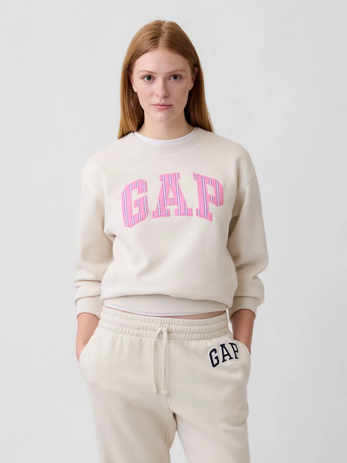 Свитшот с логотипом Gap, кремовый