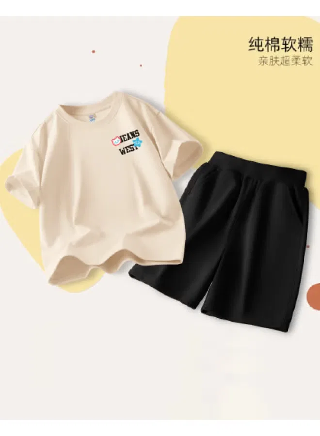 Jeanswest Комплект летний хлопковый с коротким рукавом для мальчиков, абрикосовый