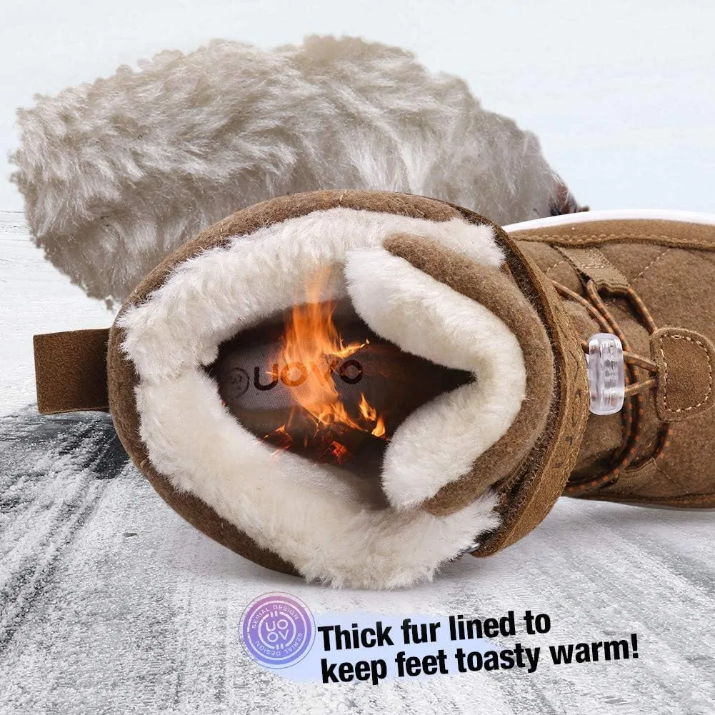 Детские зимние ботинки для мальчиков с мехом UOVO, Brown-Fur — фото 3