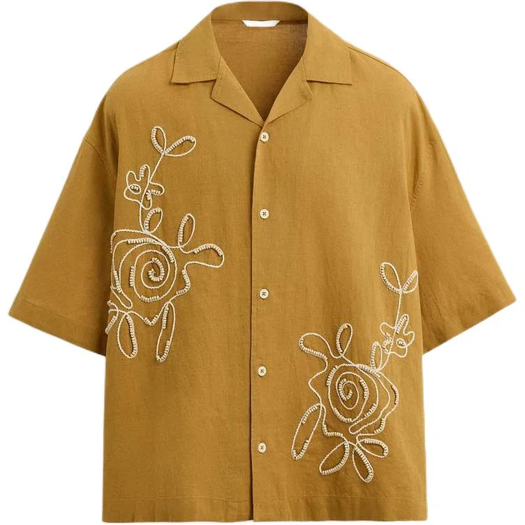 Мужская рубашка с лацканами Mustard ZARA, Mustard