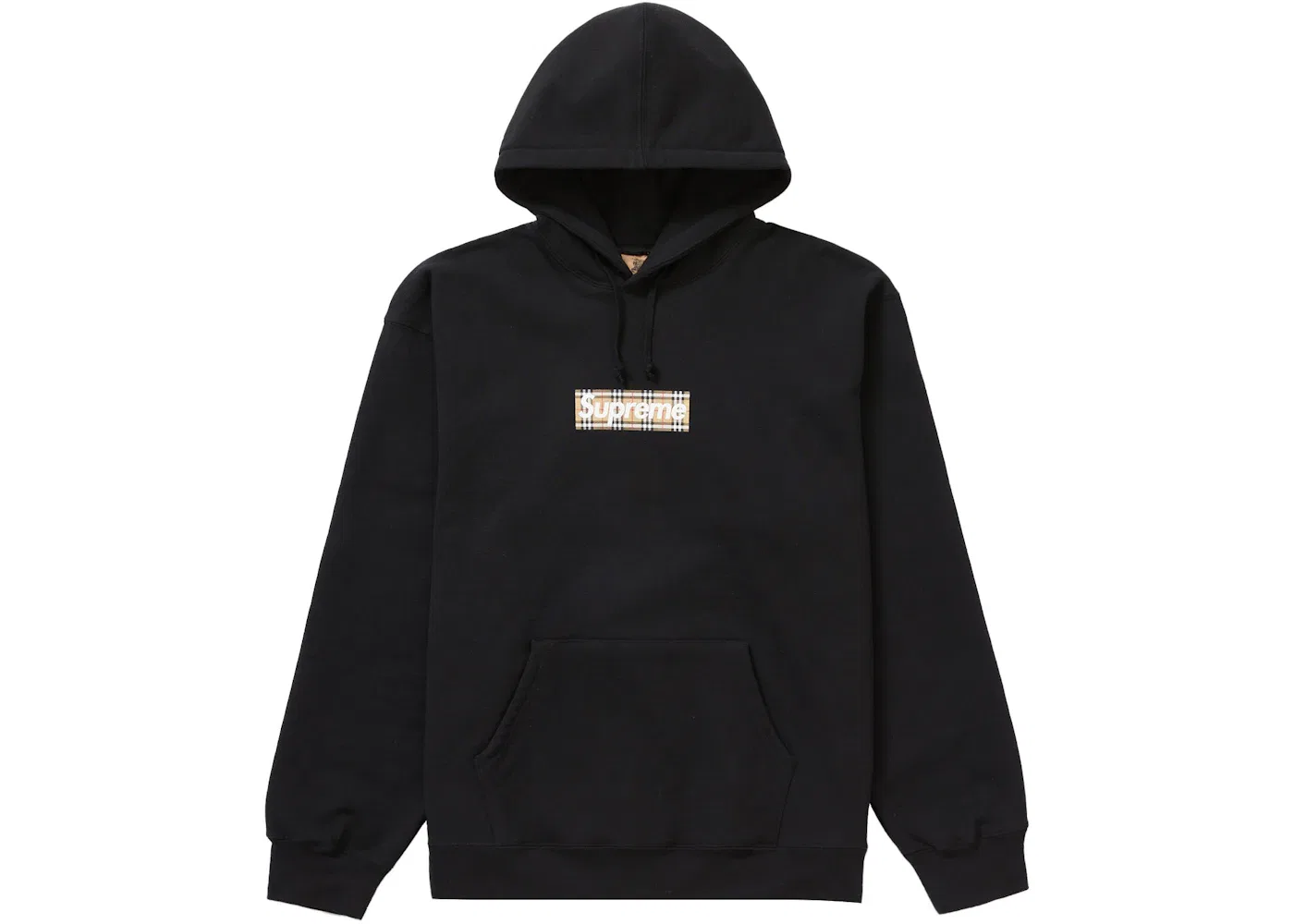 Мужской свитшот с логотипом Supreme Burberry Box Logo Hoodie Supreme, Black