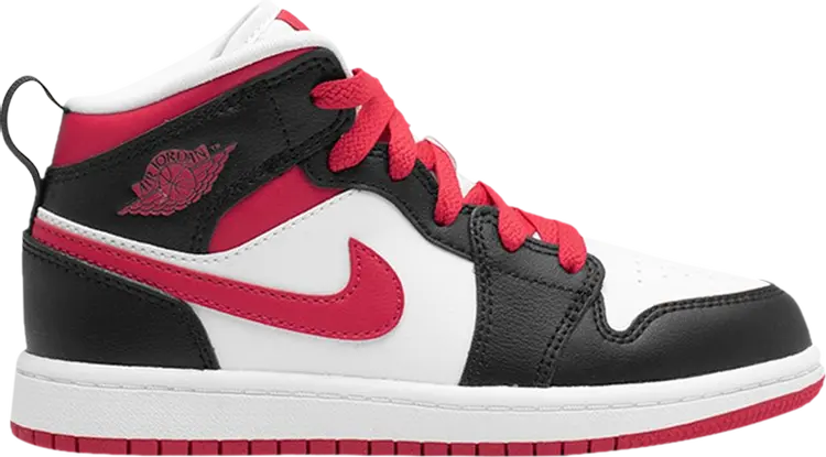 

Кроссовки Air Jordan 1 Mid PS White Very Berry, белый, Белый;серый, Кроссовки Air Jordan 1 Mid PS White Very Berry, белый