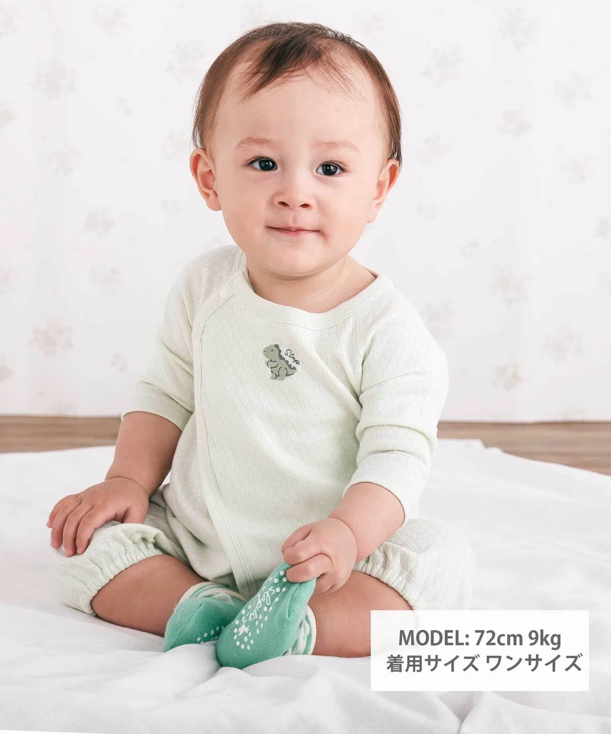 Детский комбинезон-боди с вышивкой, 2WAY SLAP SLIP BABY, Pink — фото 2