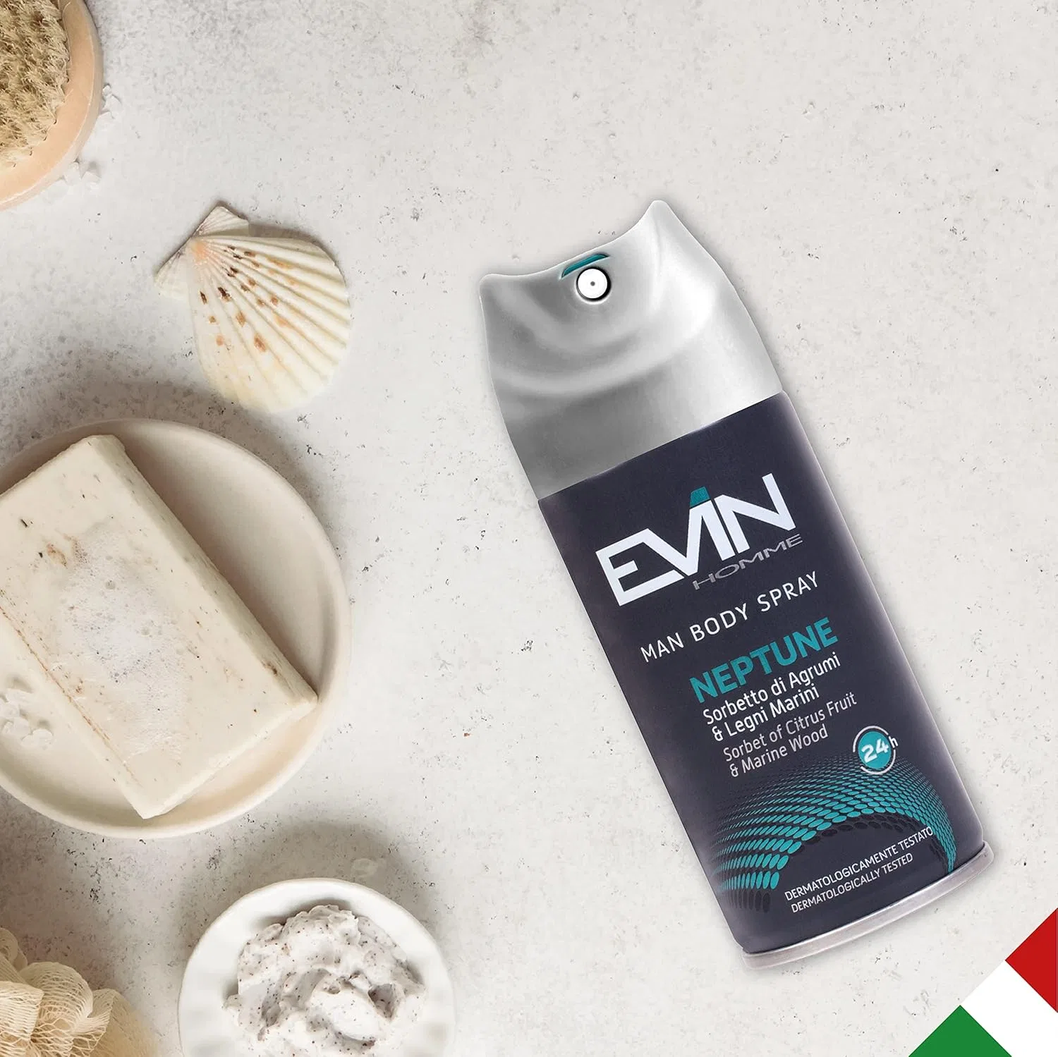 Дезодорант для мужчин EVIN Homme Neptune, 24 штуки по 150 мл, Цитрус и Морской бриз — фото 4