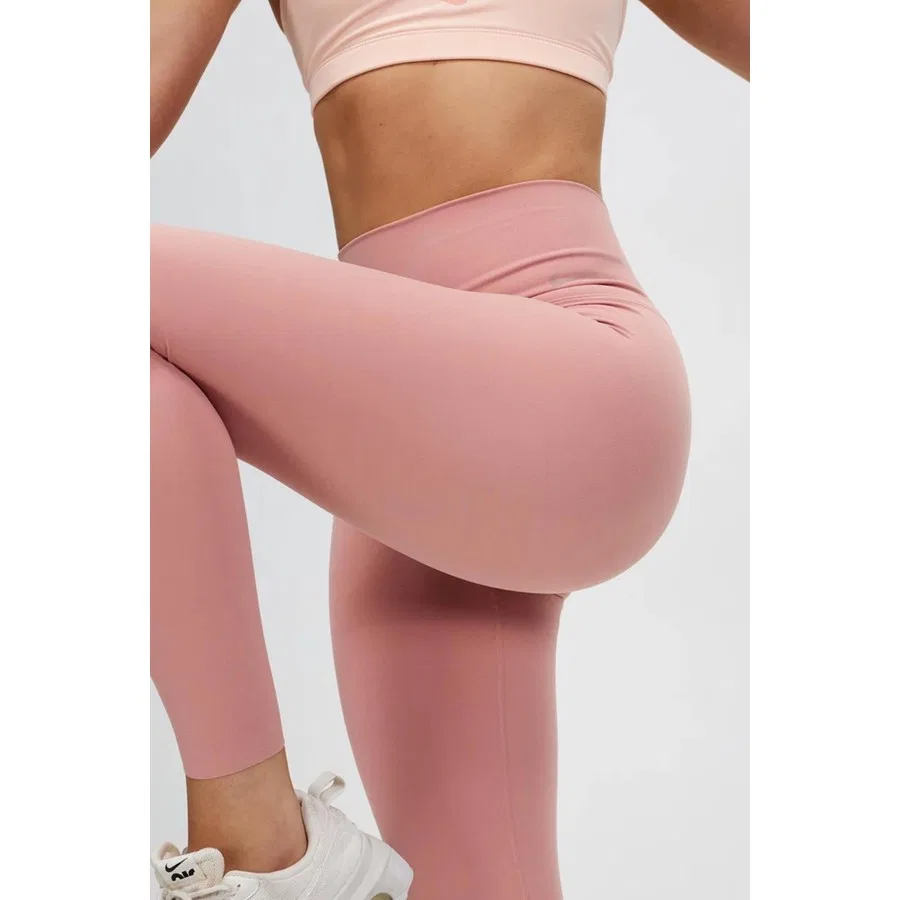 Леггинсы спортивные с высокой посадкой Nike Dri Fit Zenvy Gentle Support, Розовый — фото 3