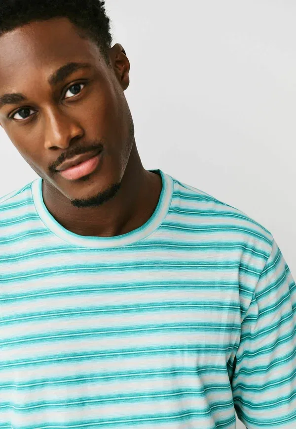 Пижама хлопковая Regular fit - stripe short sleeve set, Next, синий