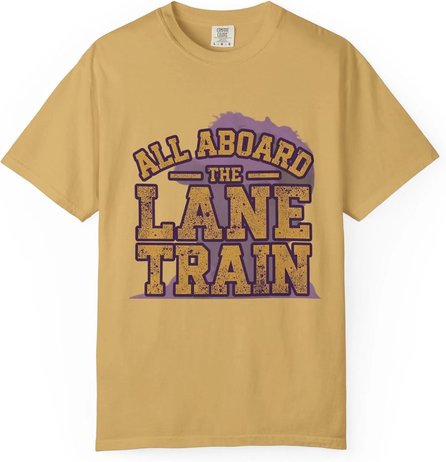 Женская футболка с принтом All Aboard The Lane Train, горчичный