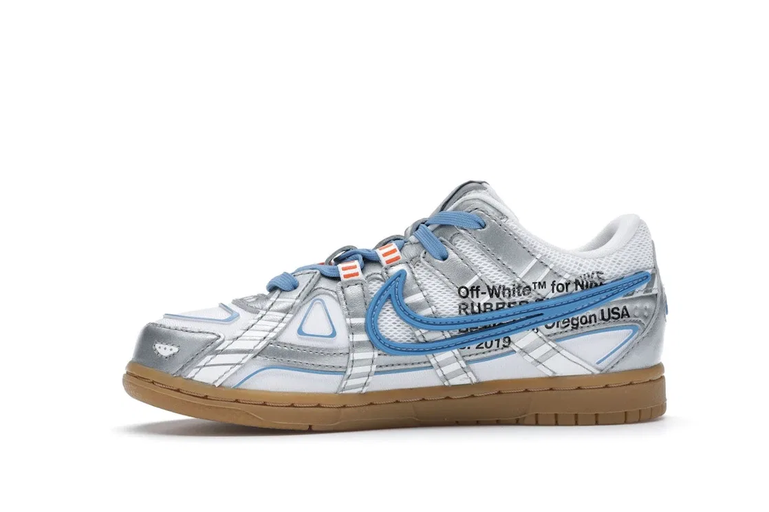 Детские кроссовки Lifestyle с деконструированными элементами Nike Air Rubber Dunk Nike, White/University Blue-White — фото 3