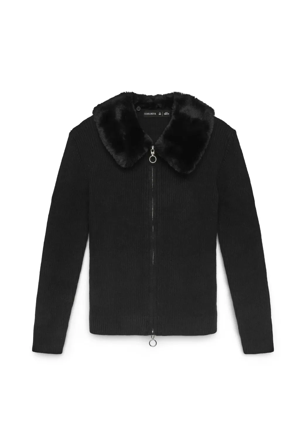 Maglia tinta unita - cardigan Terranova, Nero