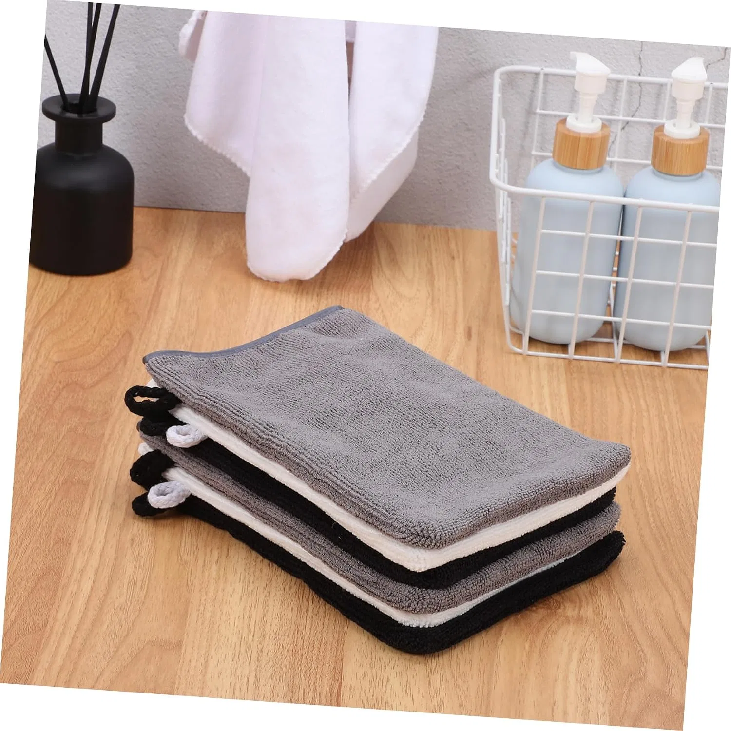 6-Piece Exfoliating Gloves LIFKOME, 21x15x0.5 см, Black, White, Grey — фото 4