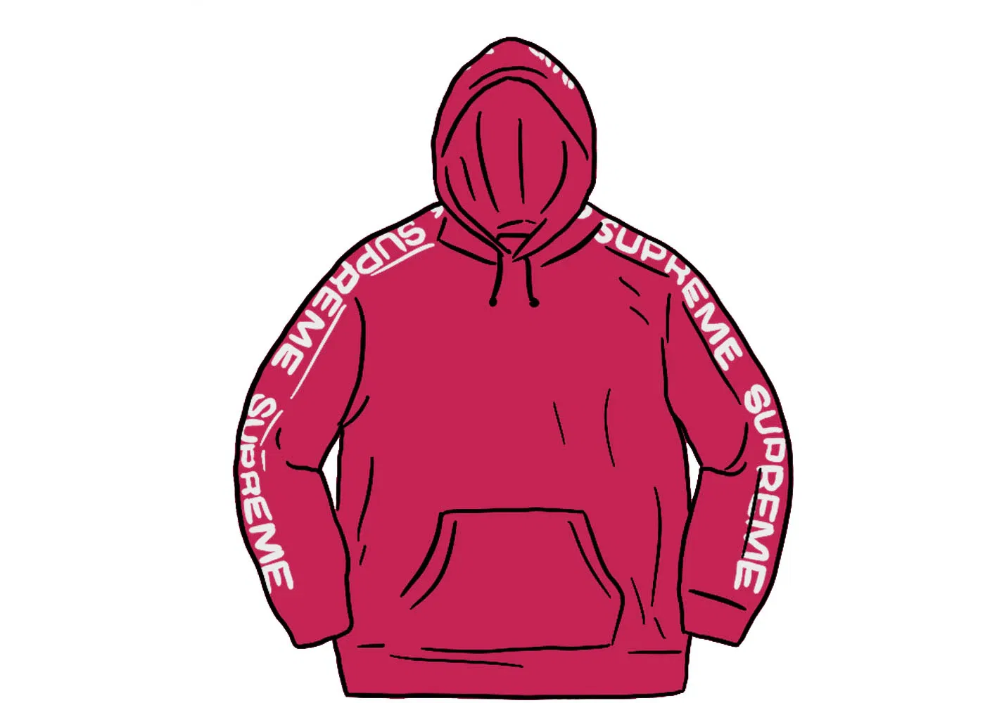 Мужской худи с металлическим напылением Supreme Hooded Sweatshirt, Fuschia