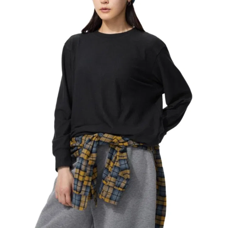 Женская футболка с круглым вырезом Black UNIQLO, Black