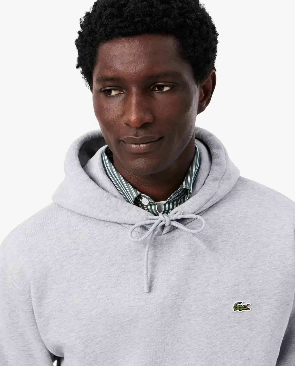 Мужская худи Lacoste с капюшоном, свободный крой, Gris Oscuro — фото 3