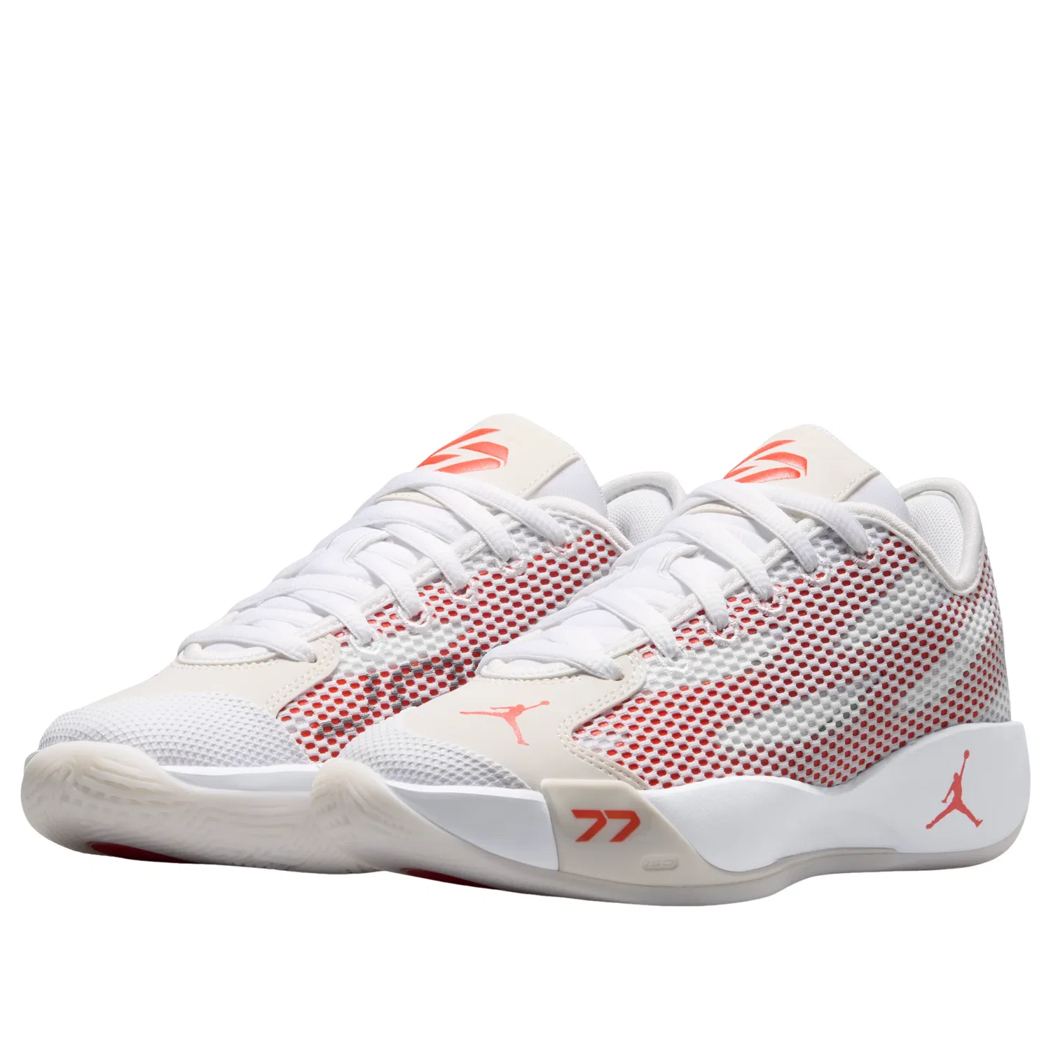 Детские кроссовки с синтетическим верхом Air Jordan Luka 77 'Ghost' Jordan, White/Swan/Picante Red — фото 4