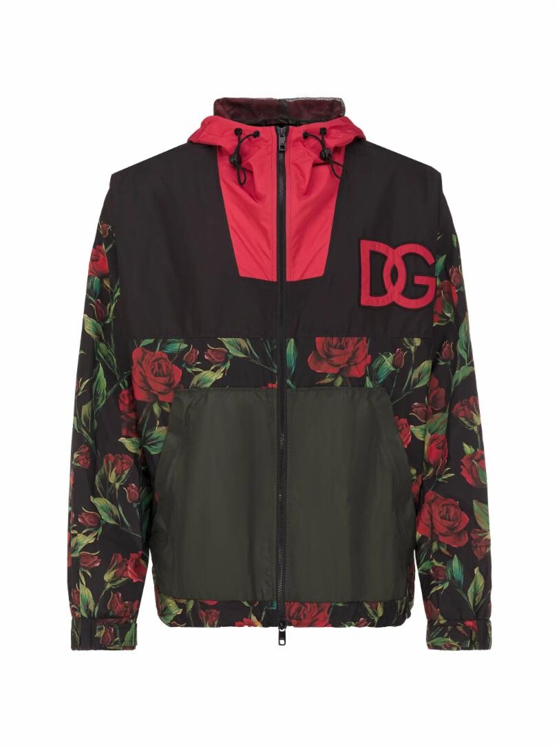

Спортивная куртка с цветочным принтом Dolce&Gabbana, Черный, Спортивная куртка с цветочным принтом Dolce&Gabbana