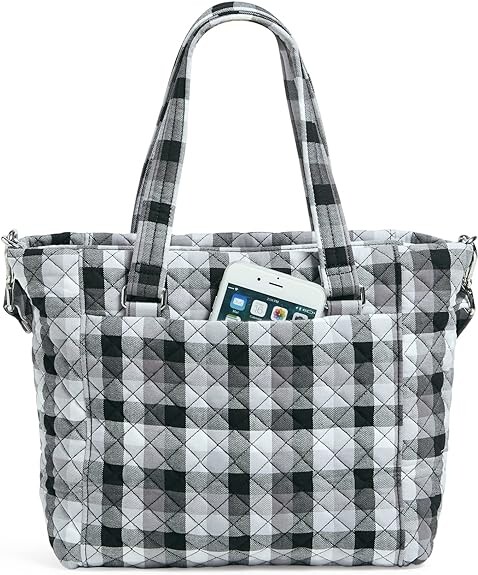 

Хлопковая сумка через плечо Vera Bradley с несколькими ремешками, плед