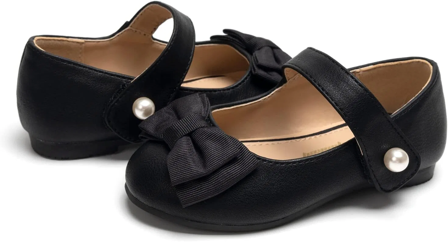 Детские туфли Мэри Джейн для девочек FUNKYMONKEY, Black Bowknot — фото 3