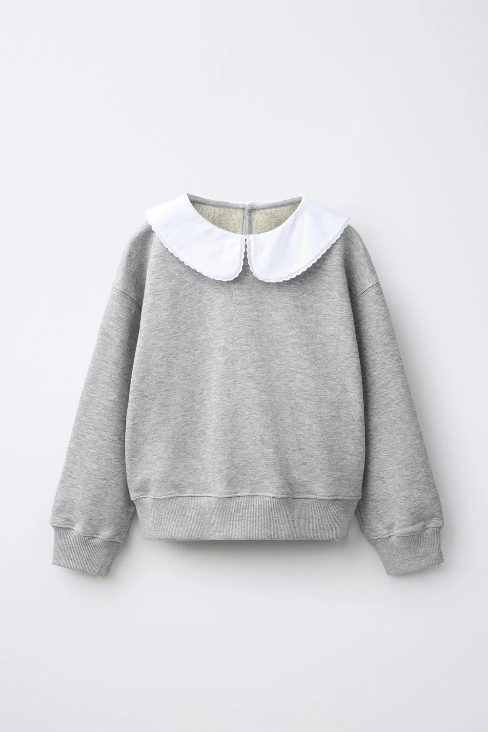 Блестящая толстовка с контрастным воротником в стиле Питера Пэна ZARA, Grey marl