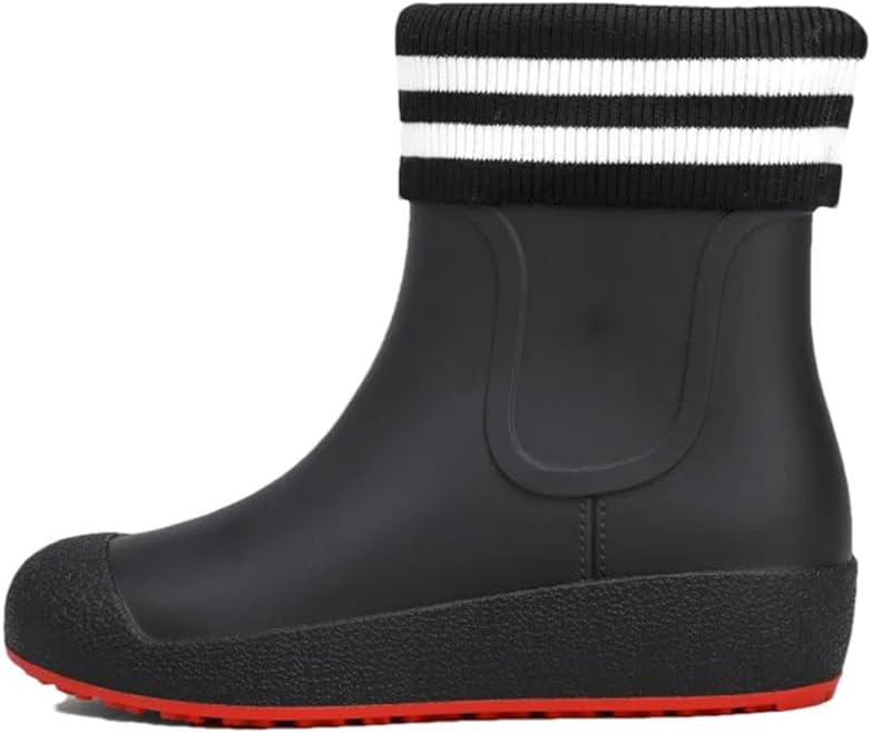 

Мужские и женские резиновые сапоги Wjnvfioo, модные резиновые сапоги, ботинки на платформе с противоскользящей подошвой, повседневная обувь, красный