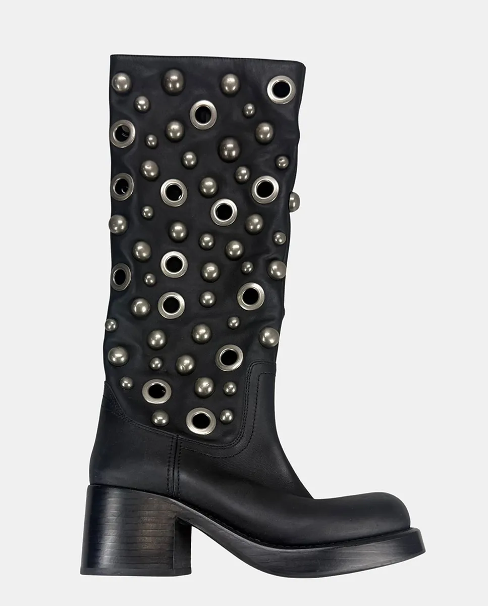 Мотоциклетные ботинки с заклепками Jeffrey Campbell, черный
