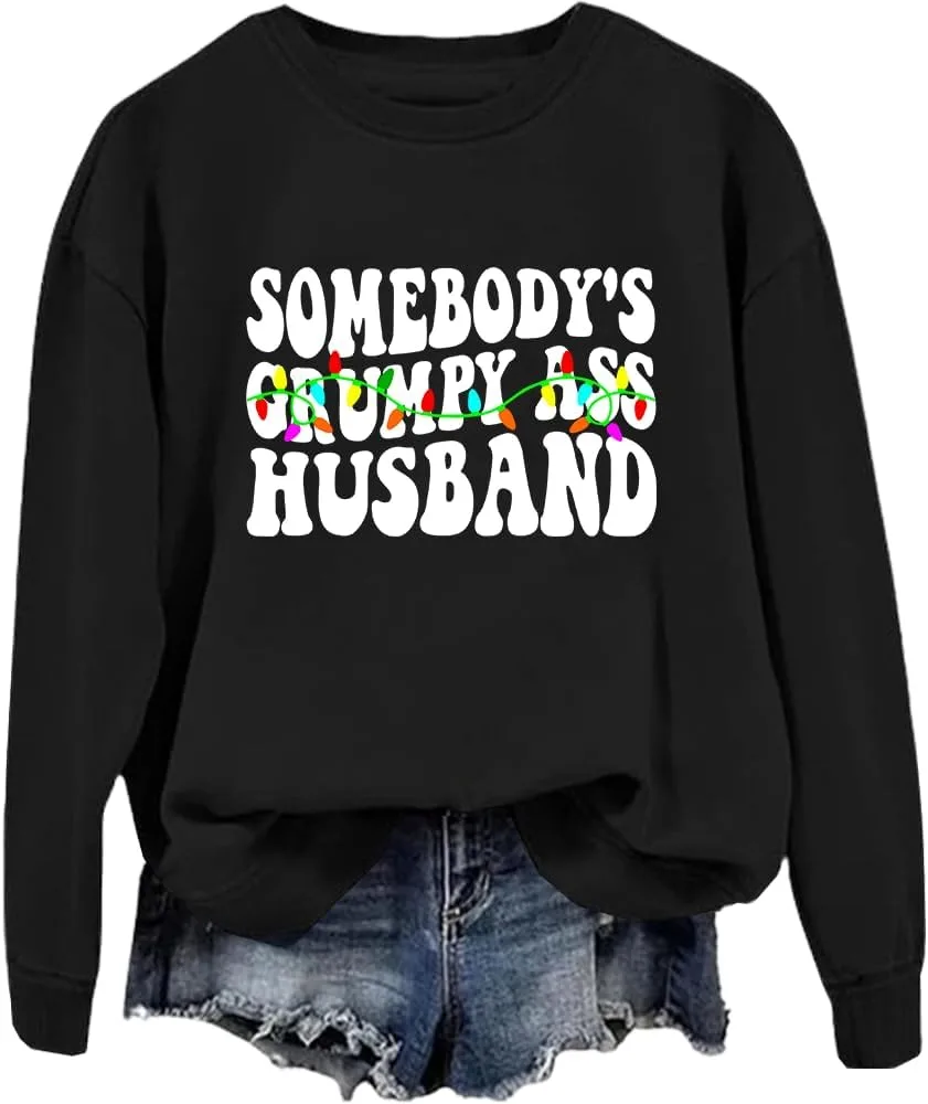 

Толстовка с принтом "Муж-ворчун" и новогодними огоньками FITKEYS